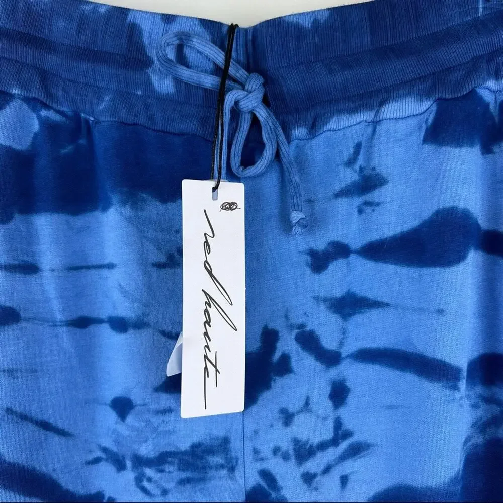 NEW Red Haute Blue Tie Dye Jogger Sweatpants Medium Loungewear - Picture 4 of 6